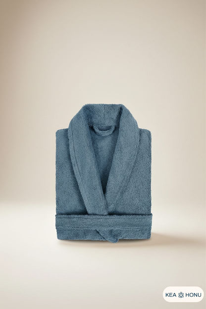 Cotton robe in Coastal Steel from the Ritual Edit collection