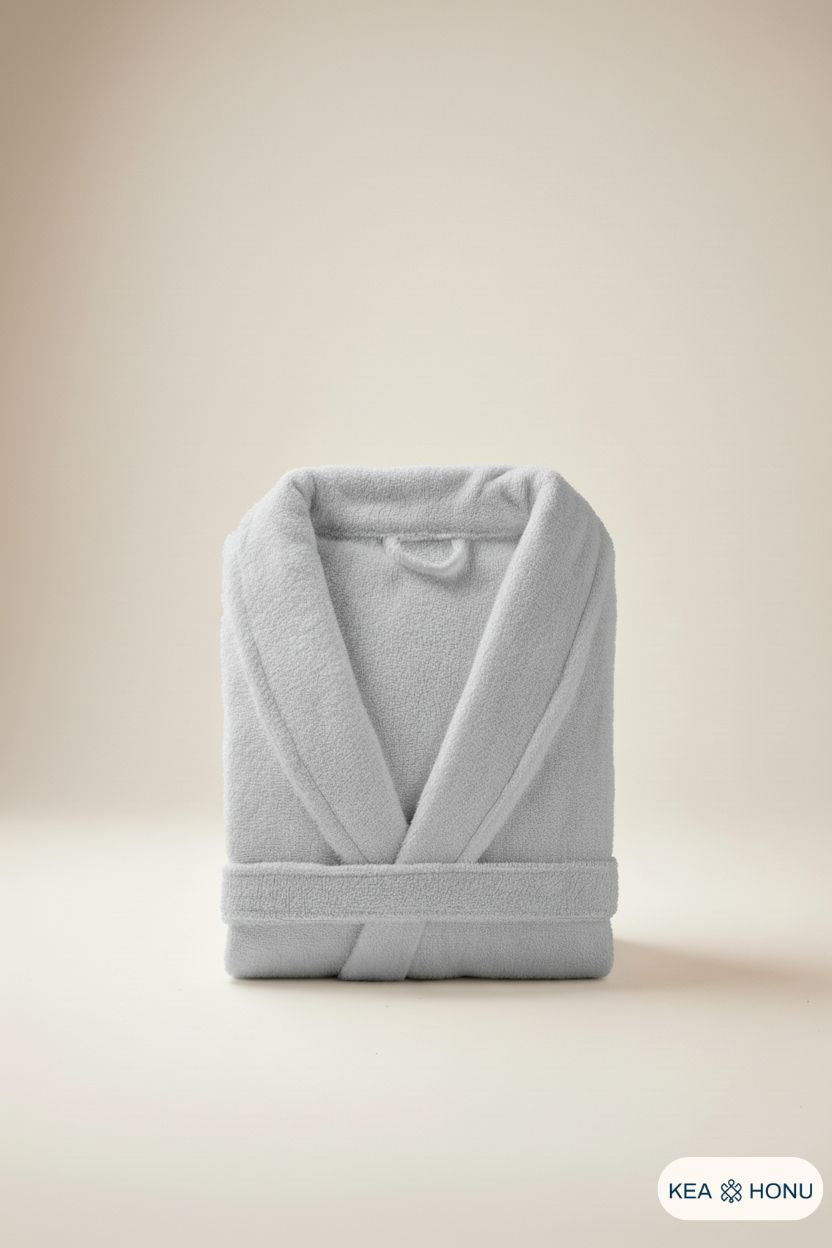 Cotton robe in Drift Grey from the Ritual Edit collection