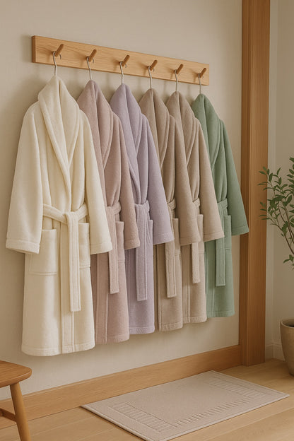 Soft neutral cotton robes from The Ritual Edit Collection