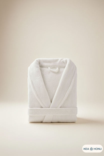 Cotton robe in Seashell Ivory from the Ritual Edit collection